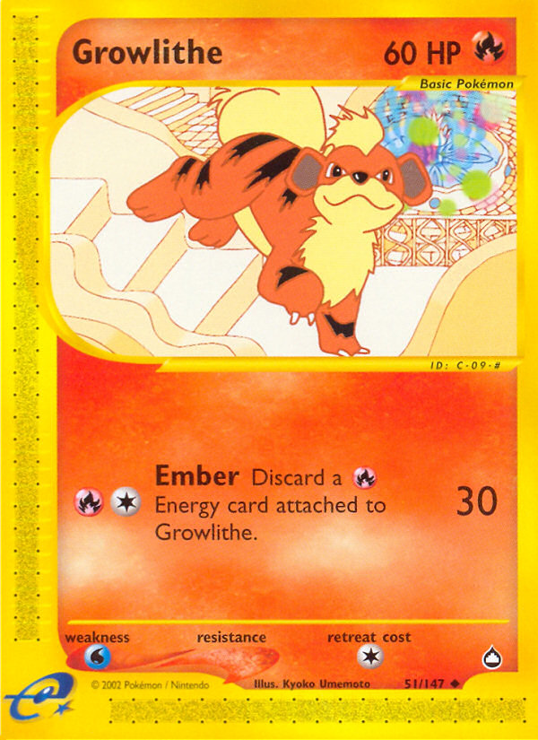 Growlithe (51/147) [Aquapolis] | Good Games Cannington