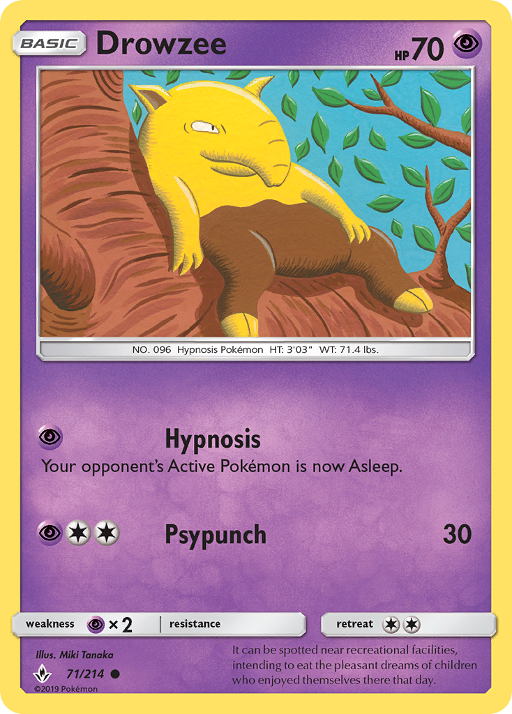 Drowzee (71/214) [Sun & Moon: Unbroken Bonds] | Good Games Cannington
