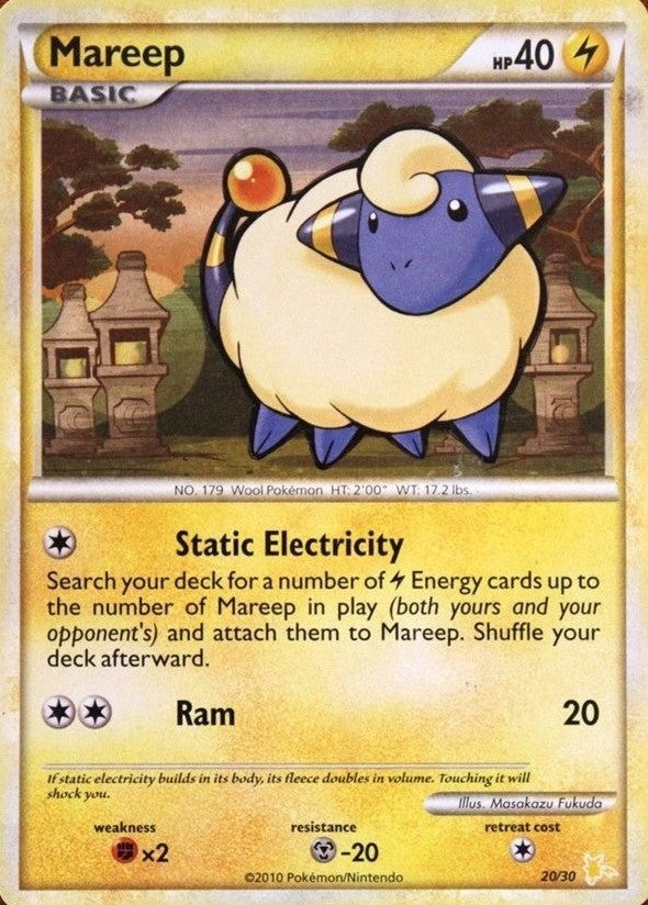 Mareep (20/30) [HeartGold & SoulSilver: Trainer Kit - Raichu] | Good Games Cannington