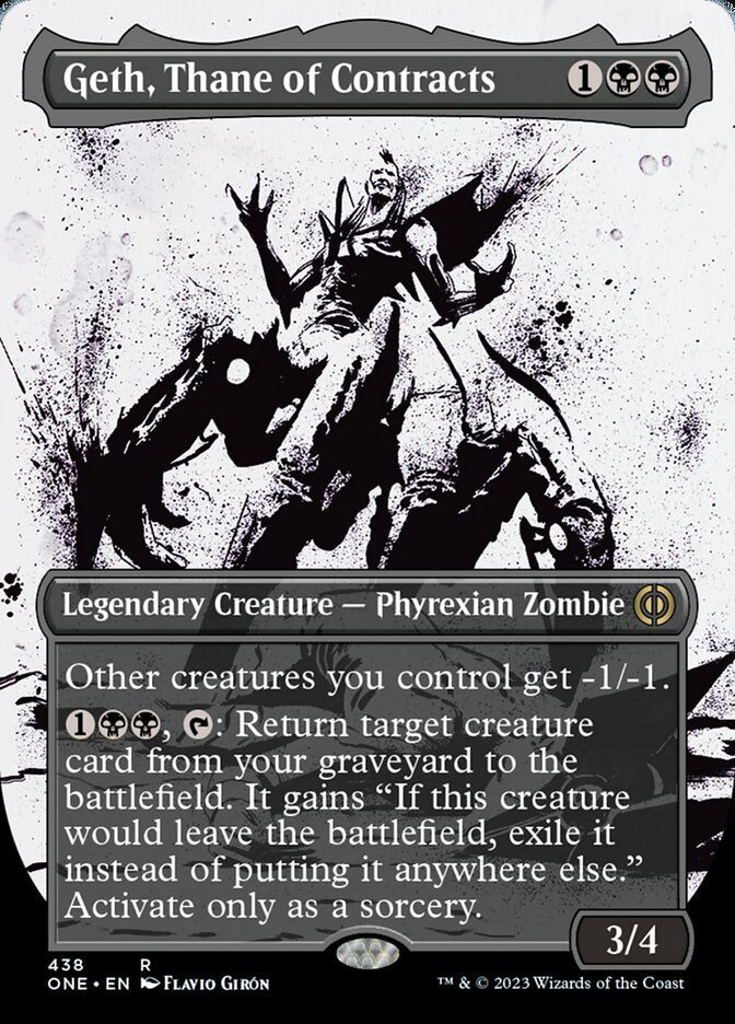 Geth, Thane of Contracts (Borderless Ichor Step-and-Compleat Foil) [Phyrexia: All Will Be One] | Good Games Cannington