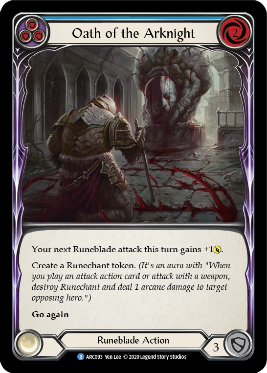 Oath of the Arknight (Blue) [U-ARC093] Unlimited Rainbow Foil | Good Games Cannington