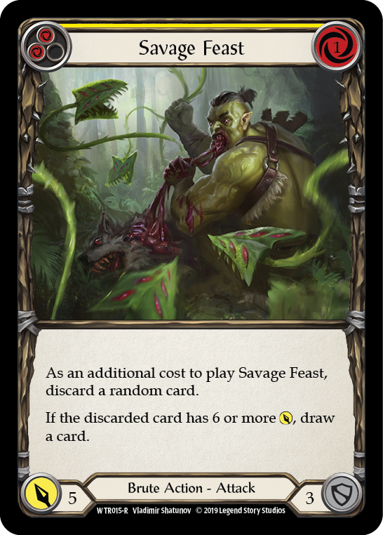 Savage Feast (Yellow) [WTR015-R] Alpha Print Rainbow Foil | Good Games Cannington
