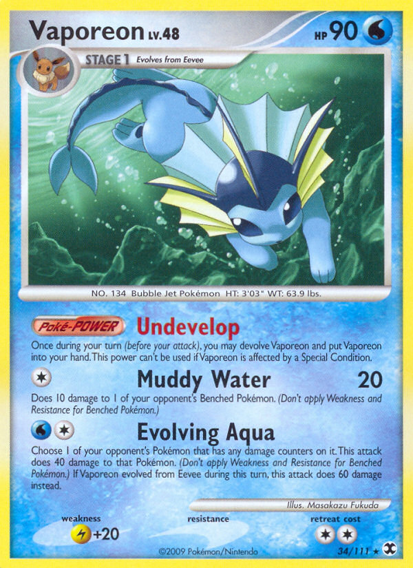 Vaporeon (34/111) [Platinum: Rising Rivals] | Good Games Cannington