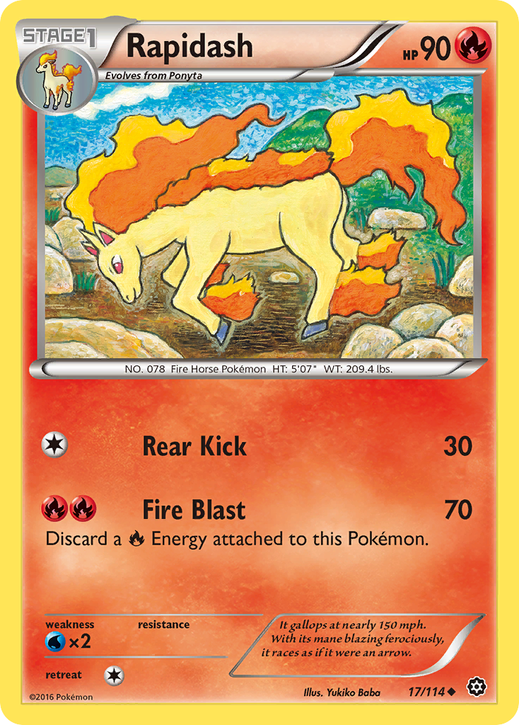 Rapidash (17/114) [XY: Steam Siege] | Good Games Cannington