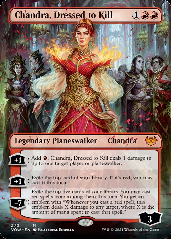 Chandra, Dressed to Kill (Borderless) [Innistrad: Crimson Vow] | Good Games Cannington