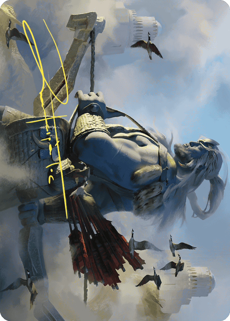 Skybeast Tracker Art Card (Gold-Stamped Signature) [Wilds of Eldraine Art Series] | Good Games Cannington