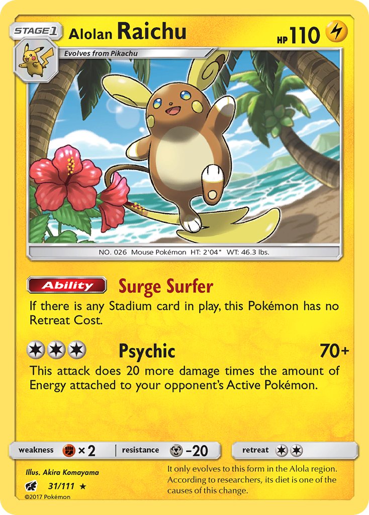 Alolan Raichu (31/111) (Theme Deck Exclusive) [Sun & Moon: Crimson Invasion] | Good Games Cannington