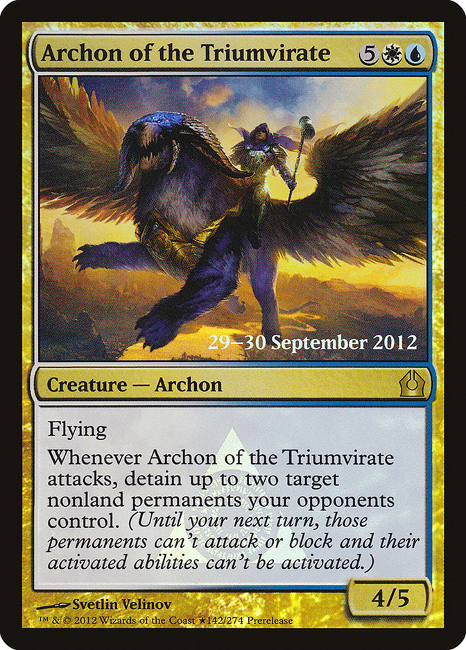 Archon of the Triumvirate [Return to Ravnica Prerelease Promos] | Good Games Cannington