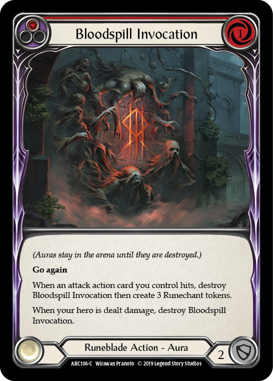Bloodspill Invocation (Red) [ARC106-C] 1st Edition Rainbow Foil | Good Games Cannington