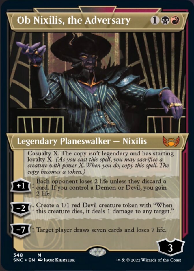 Ob Nixilis, the Adversary (Showcase Art Deco) [Streets of New Capenna] | Good Games Cannington