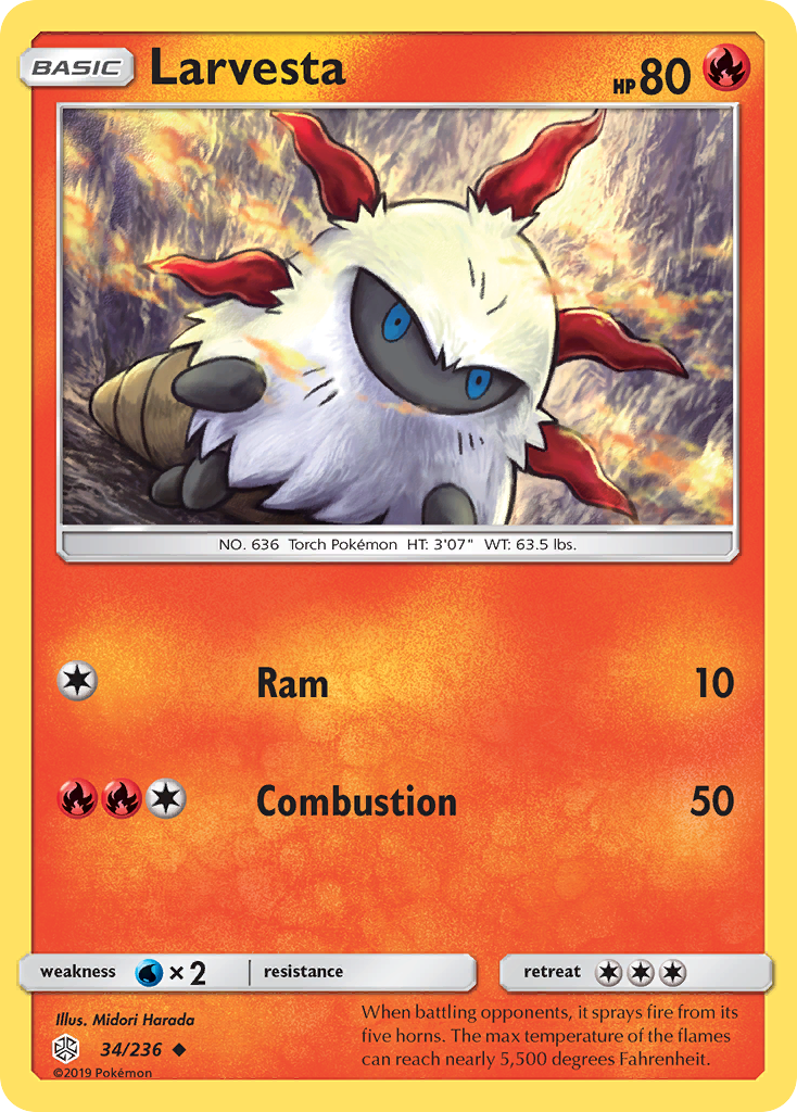 Larvesta (34/236) [Sun & Moon: Cosmic Eclipse] | Good Games Cannington