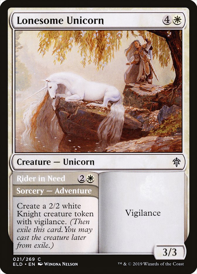 Lonesome Unicorn // Rider in Need [Throne of Eldraine] | Good Games Cannington