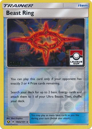 Beast Ring (102a/131) (League Promo Staff) [Sun & Moon: Forbidden Light] | Good Games Cannington