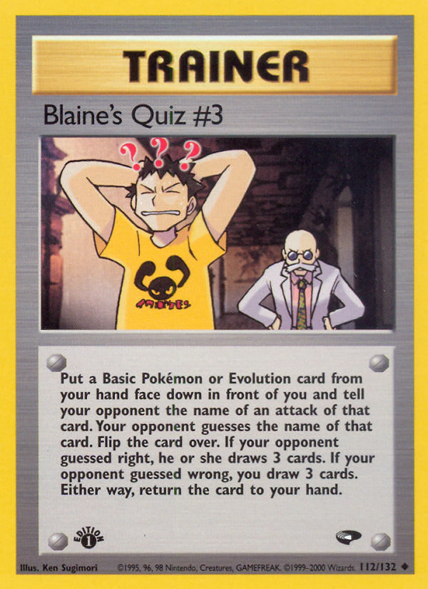 Blaine's Quiz #3 (112/132) [Gym Challenge 1st Edition] | Good Games Cannington