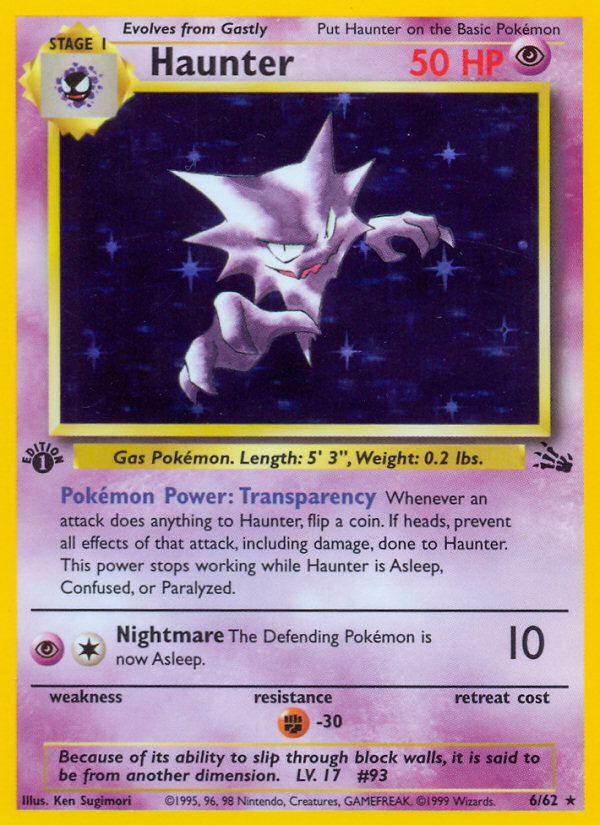 Haunter (6/62) [Fossil 1st Edition] | Good Games Cannington