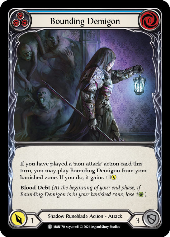 Bounding Demigon (Blue) [MON170-RF] 1st Edition Rainbow Foil | Good Games Cannington