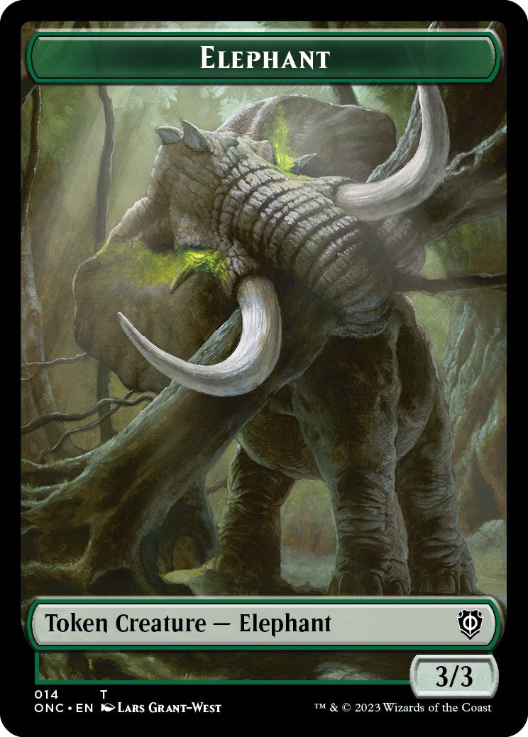 Human Soldier // Elephant Double-Sided Token [Phyrexia: All Will Be One Commander Tokens] | Good Games Cannington