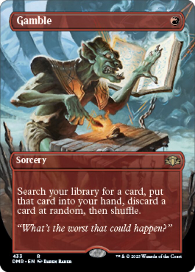Gamble (Borderless Alternate Art) [Dominaria Remastered] | Good Games Cannington