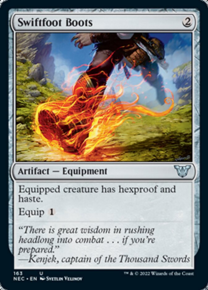 Swiftfoot Boots [Kamigawa: Neon Dynasty Commander] | Good Games Cannington