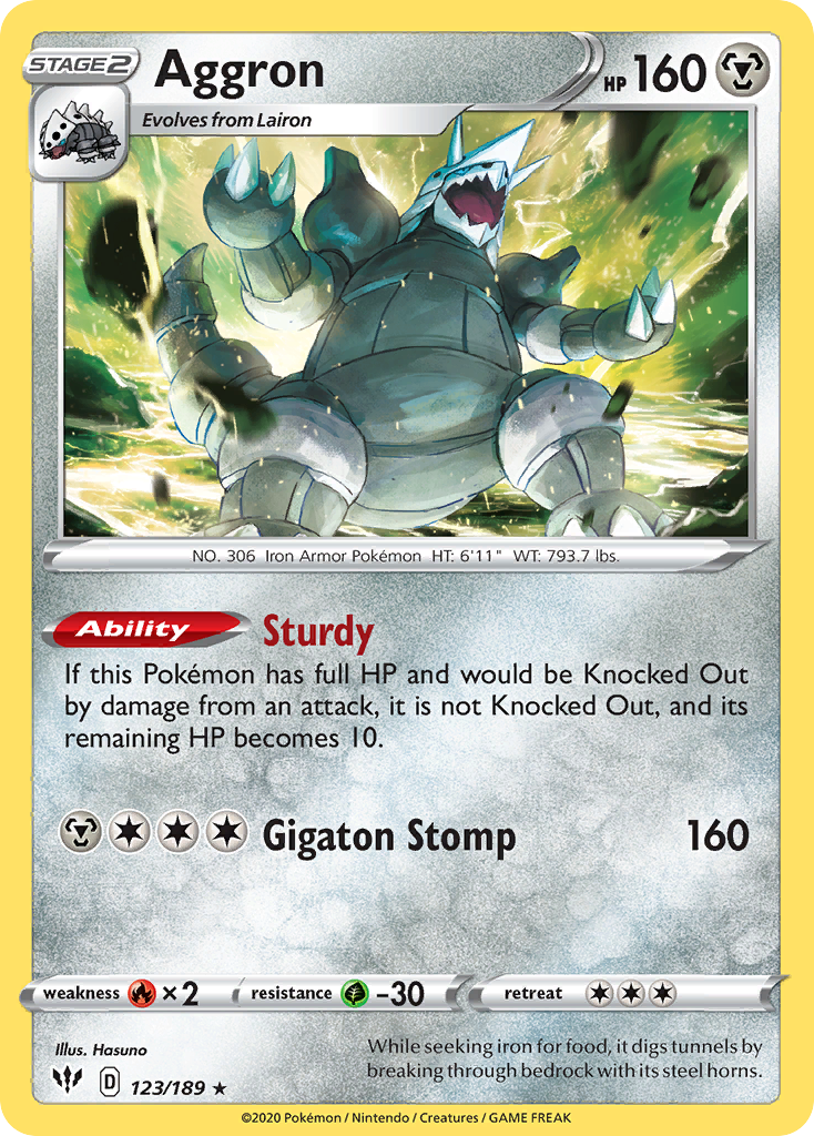Aggron (123/189) [Sword & Shield: Darkness Ablaze] | Good Games Cannington