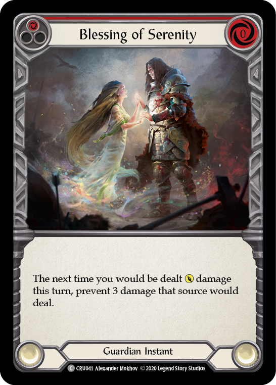 Blessing of Serenity (Red) [CRU041] 1st Edition Rainbow Foil | Good Games Cannington