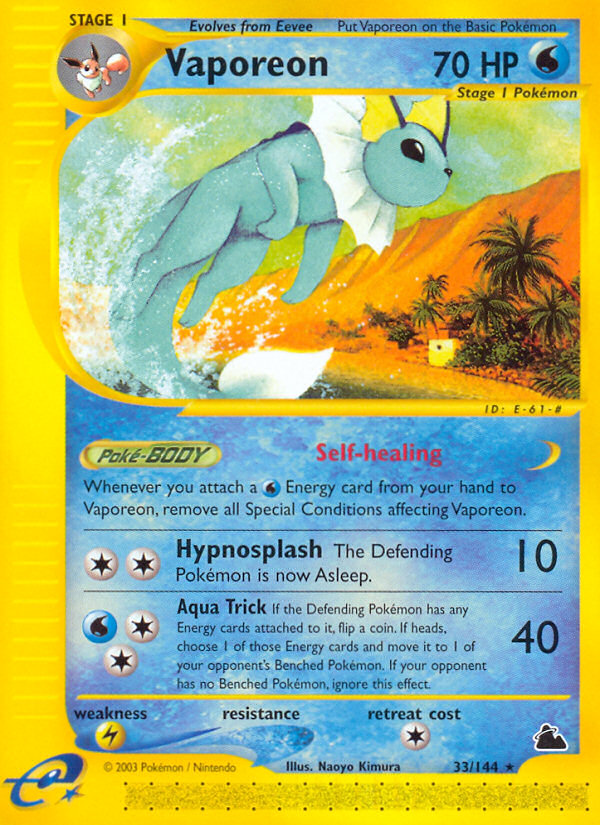 Vaporeon (33/144) [Skyridge] | Good Games Cannington