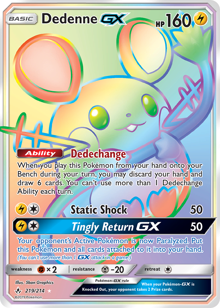Dedenne GX (219/214) [Sun & Moon: Unbroken Bonds] | Good Games Cannington