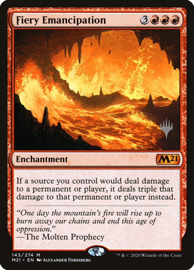 Fiery Emancipation (Promo Pack) [Core Set 2021 Promos] | Good Games Cannington