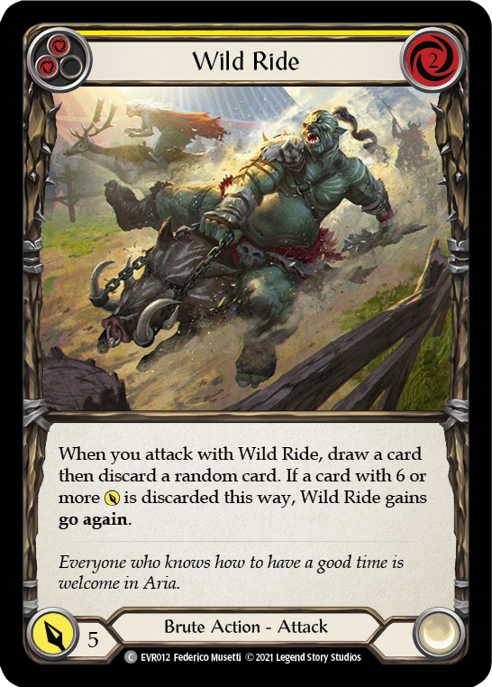 Wild Ride (Yellow) [EVR012] (Everfest)  1st Edition Rainbow Foil | Good Games Cannington