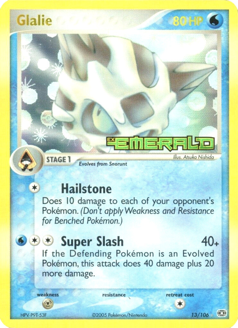Glalie (13/106) (Stamped) [EX: Emerald] | Good Games Cannington