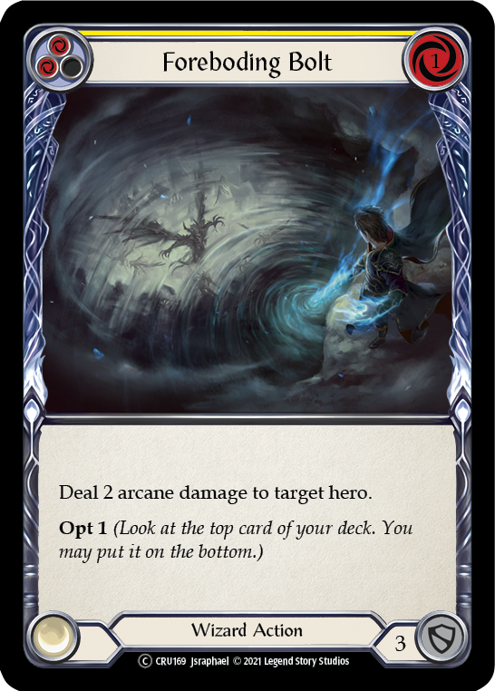 Foreboding Bolt (Yellow) [U-CRU169-RF] Unlimited Rainbow Foil | Good Games Cannington