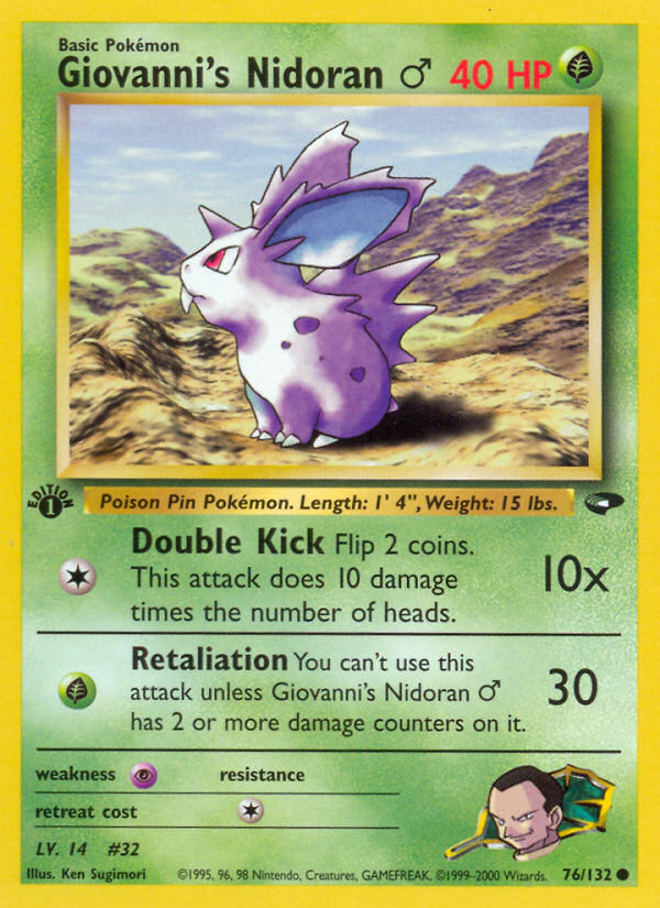Giovanni's Nidoran (76/132) (Male) [Gym Challenge 1st Edition] | Good Games Cannington