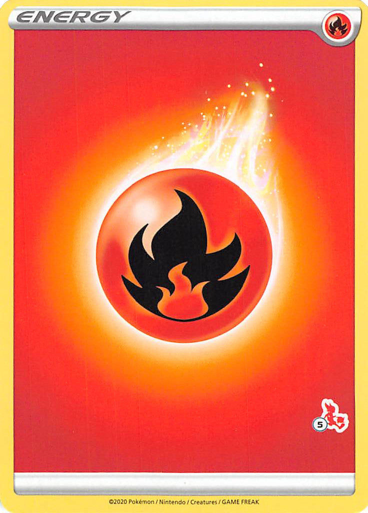 Fire Energy (Cinderace Stamp #5) [Battle Academy 2022] | Good Games Cannington