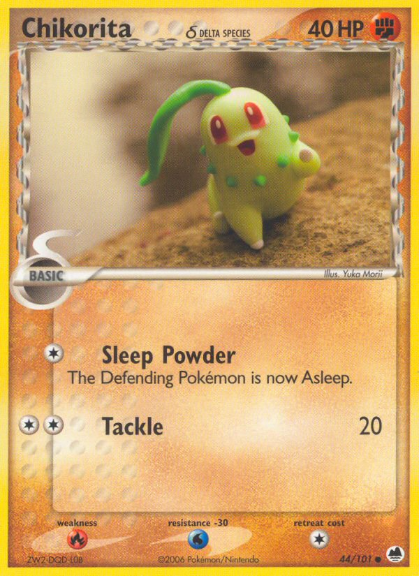 Chikorita (44/101) (Delta Species) [EX: Dragon Frontiers] | Good Games Cannington