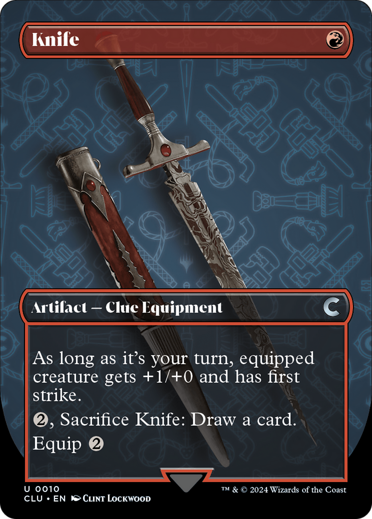 Knife (Borderless) [Ravnica: Clue Edition] | Good Games Cannington