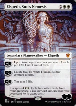 Elspeth, Sun's Nemesis (Borderless) [Theros Beyond Death] | Good Games Cannington