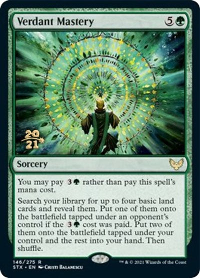 Verdant Mastery [Strixhaven: School of Mages Prerelease Promos] | Good Games Cannington