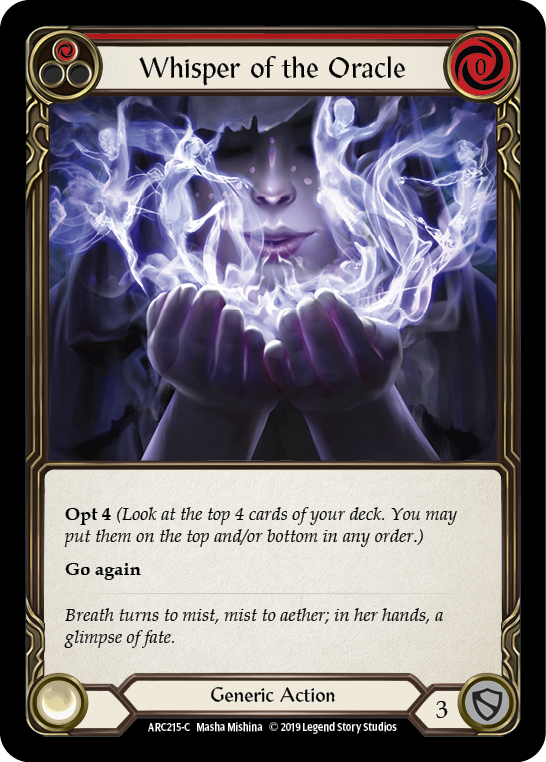 Whisper of the Oracle (Red) [ARC215-C] 1st Edition Rainbow Foil | Good Games Cannington