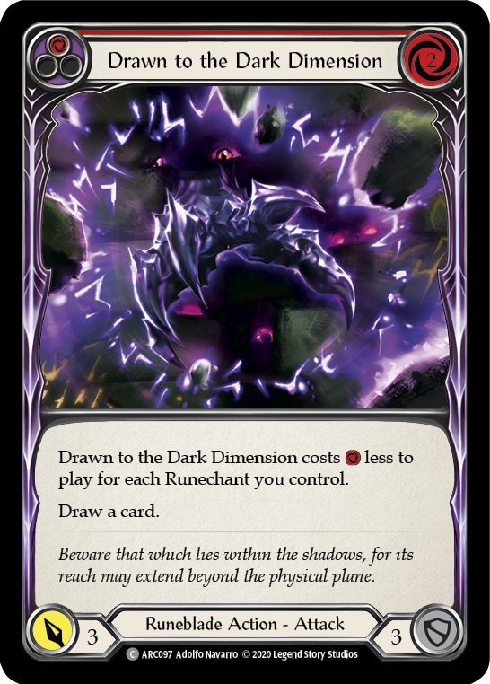 Drawn to the Dark Dimension (Red) [U-ARC097] Unlimited Rainbow Foil | Good Games Cannington
