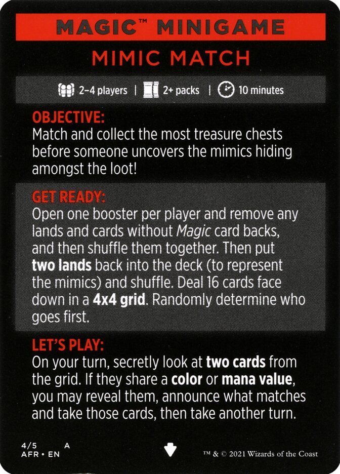 Mimic Match (Magic Minigame) [Dungeons & Dragons: Adventures in the Forgotten Realms Minigame] | Good Games Cannington