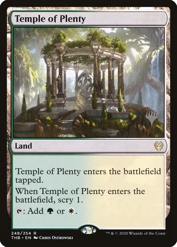 Temple of Plenty (Promo Pack) [Theros Beyond Death Promos] | Good Games Cannington