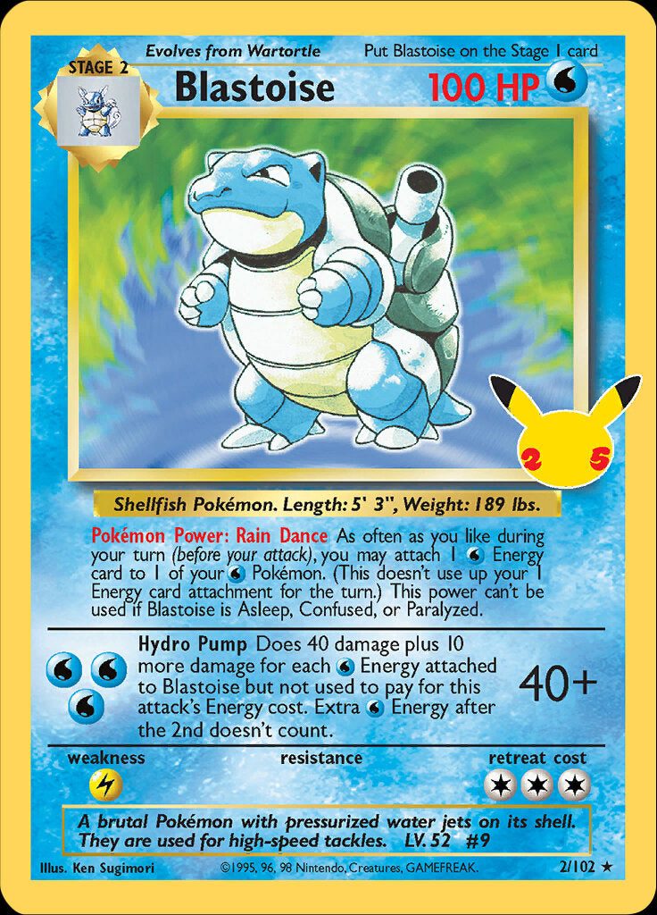 Blastoise (2/102) [Celebrations: 25th Anniversary - Classic Collection] | Good Games Cannington